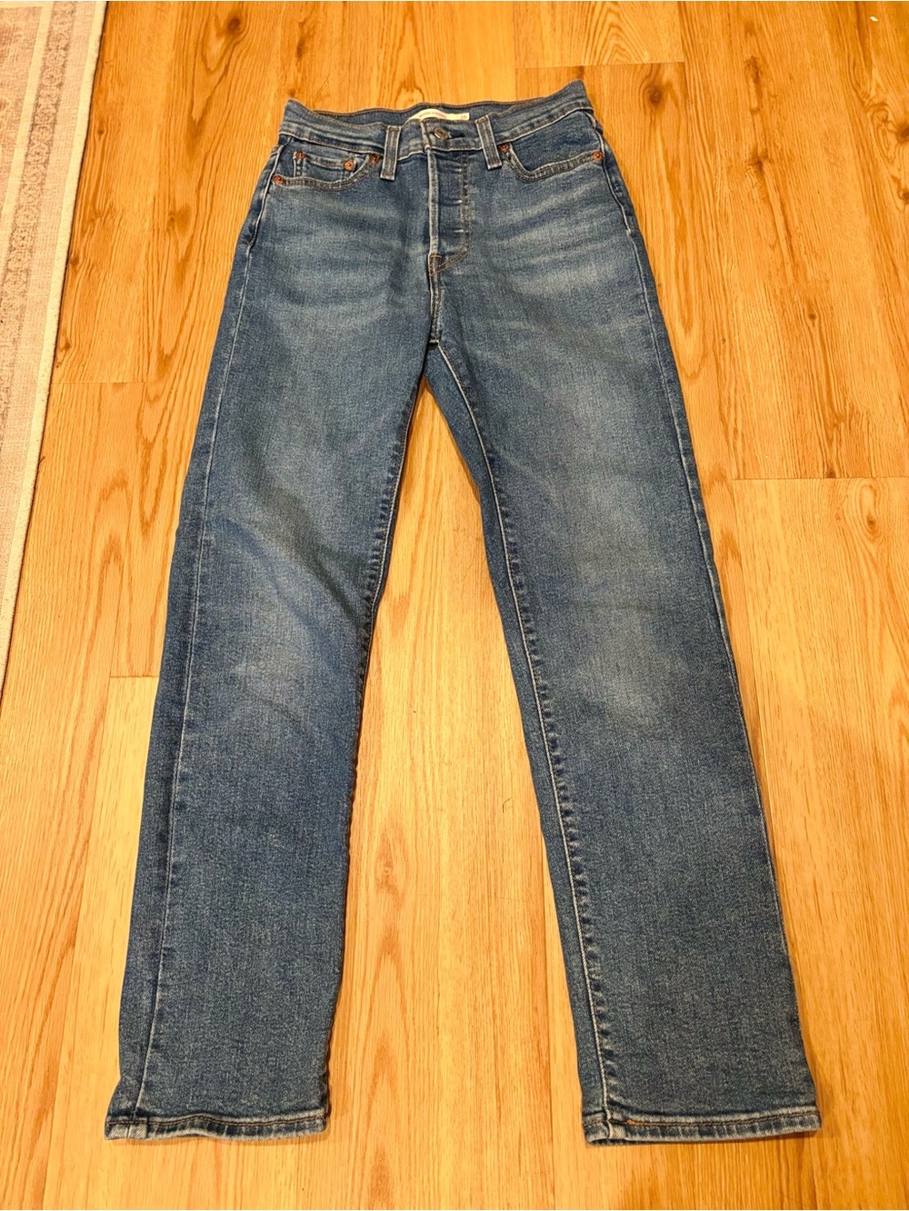 Levi’s The Wedgie Straight High Rise Button Fly Stretch Jeans Size 26